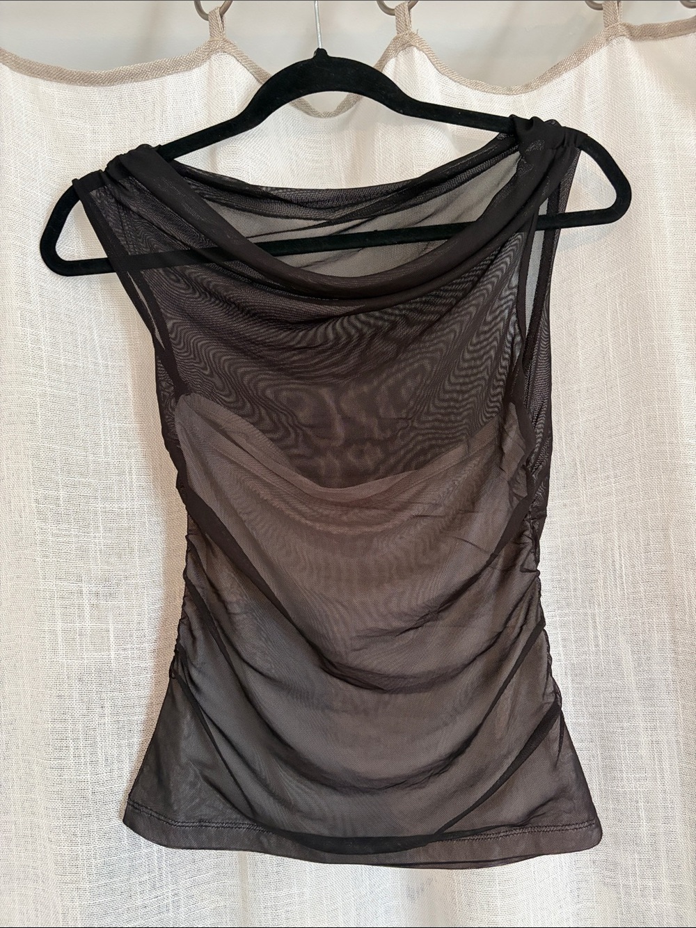 Oak + Fort Sheer Sleeveless Mesh Top